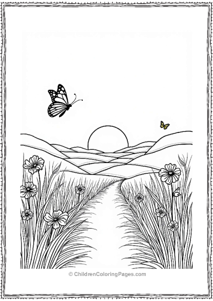 Summer Sunset Over A Flower Field Free PDF Printable