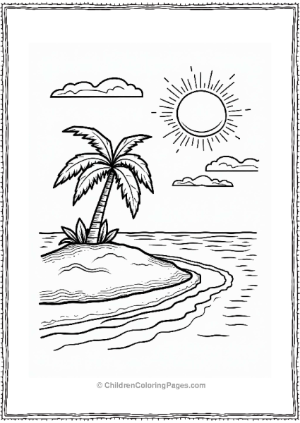 Summer Sunset Over An Island Free PDF Printable