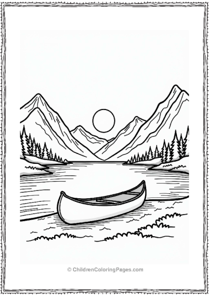 Summer Sunset Over Mountain Lake Free PDF Printable
