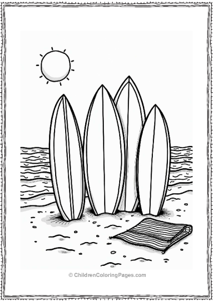 Summer Surfboards On The Sand Free PDF Printable