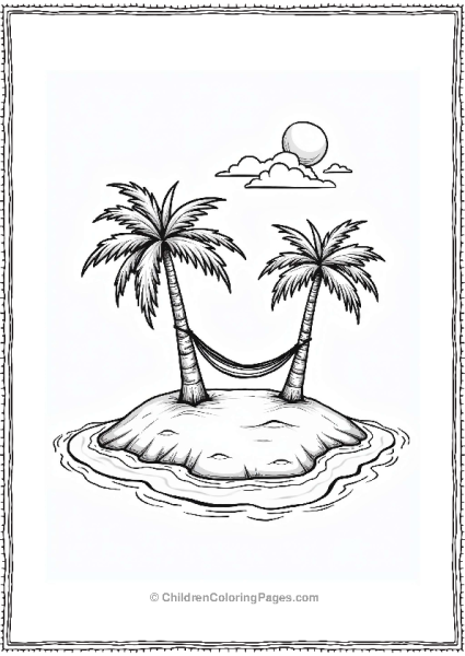Summer Tropical Island With Hammock Free PDF Printable