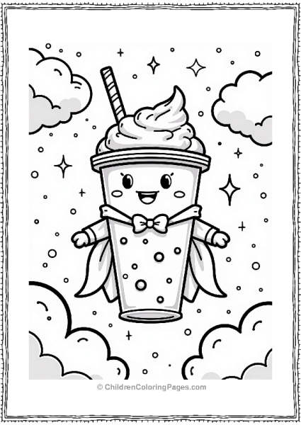 Superhero Boba Tea In A Starry Sky Free PDF Printable