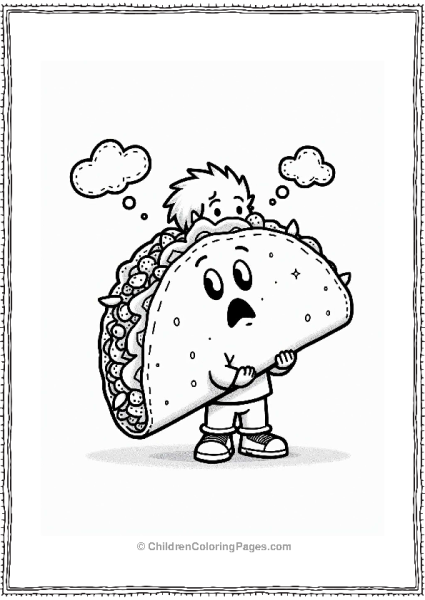 Surprised Kid With Giant Taco Free PDF Printable