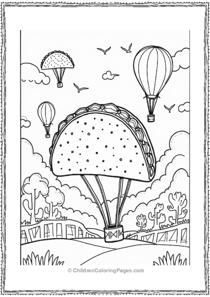 Taco Balloon Festival In The Sky Free PDF Printable
