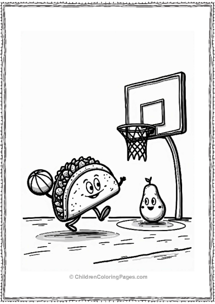 Taco Basketball Game With Avocado Free PDF Printable