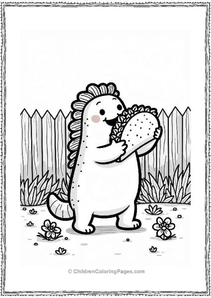 Taco Character In A Flower Garden Free PDF Printable