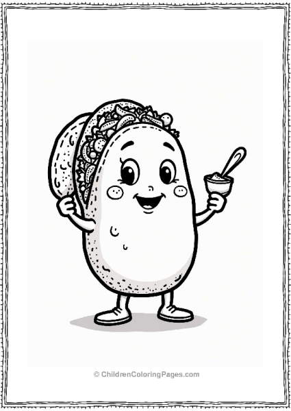 Taco Character Ready To Eat Free PDF Printable