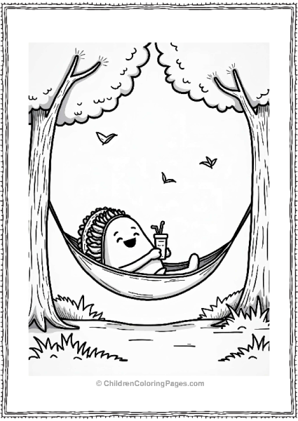 Taco Character Relaxing In A Hammock Free PDF Printable