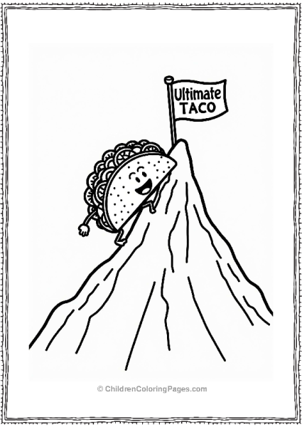 Taco Climbing A Mountain Free PDF Printable