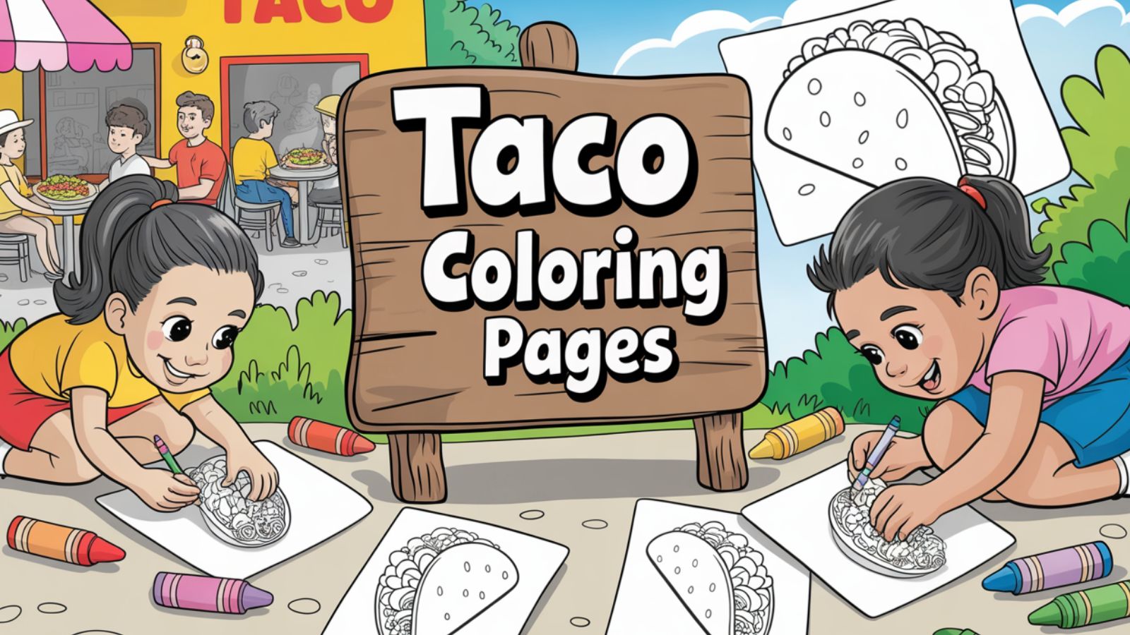 Taco Coloring Pages – Free PDF Printables 🌮🍓👨‍🍳