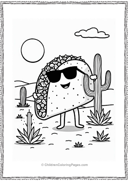 Taco Exploring The Desert Free PDF Printable