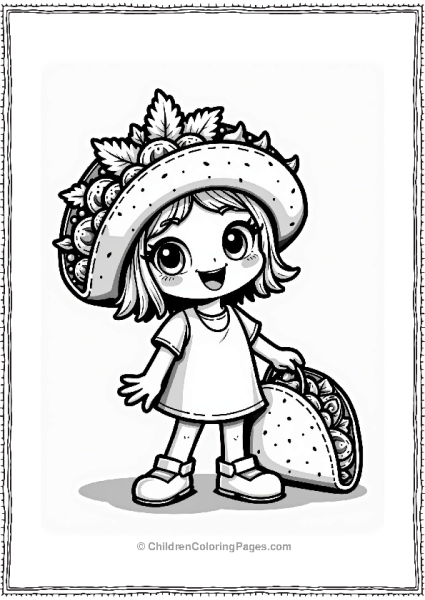 Taco Hat Character With Giant Taco Purse Free PDF Printable
