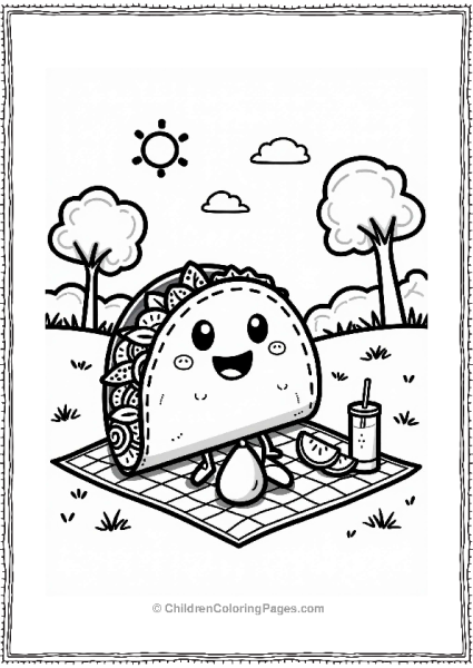 Taco Having A Picnic In The Park Free PDF Printable