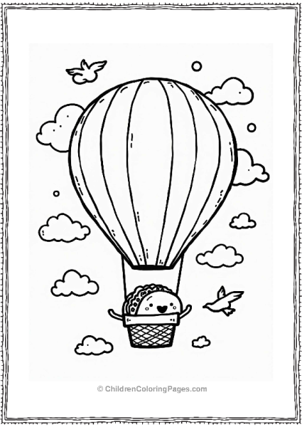 Taco In A Hot Air Balloon Free PDF Printable