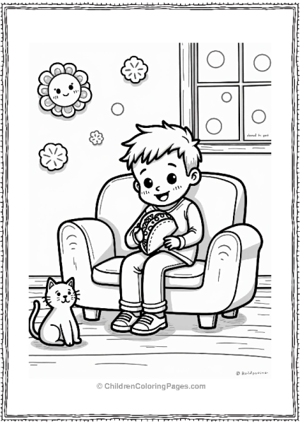 Taco On The Sofa With A Curious Cat Free PDF Printable