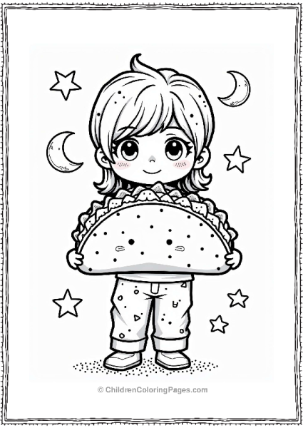 Taco Pajama Day Character With Pillow Free PDF Printable