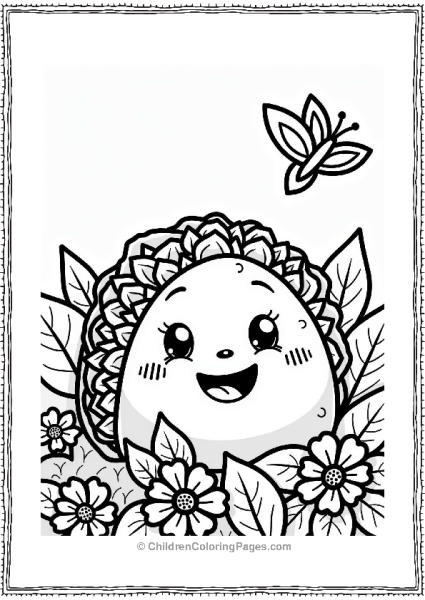 Taco Peeking From A Bush Free PDF Printable
