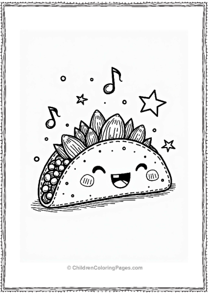 Taco Shaped Like A Musical Note Free PDF Printable