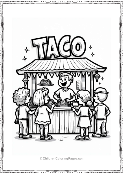 Taco Stand With Friendly Vendor Free PDF Printable