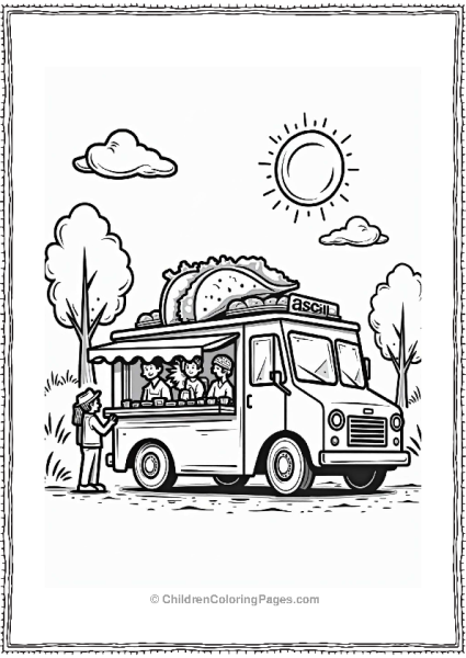 Taco Truck At A Fun Taco Party Free PDF Printable