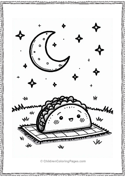 Taco Under The Starry Sky Free PDF Printable