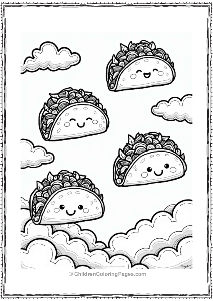 Tacos Floating In The Clouds Free PDF Printable