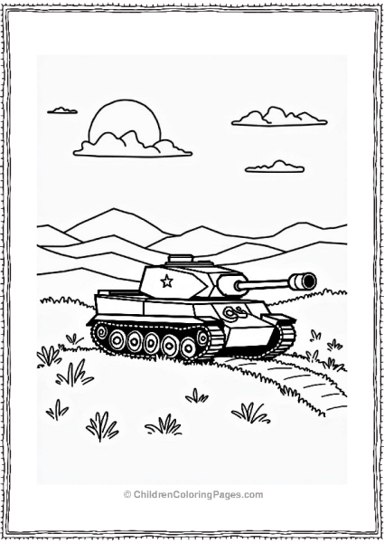 Tank And Artillery In The Hills Free PDF Printable