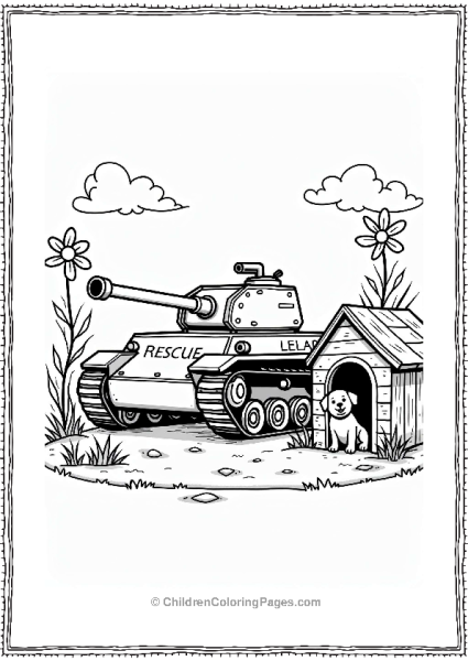 Tank And Puppy Rescue Scene Free PDF Printable