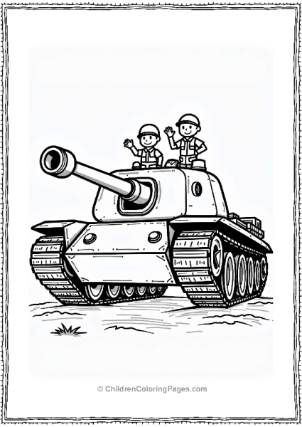 Tank And Soldiers Coloring Page Free PDF Printable