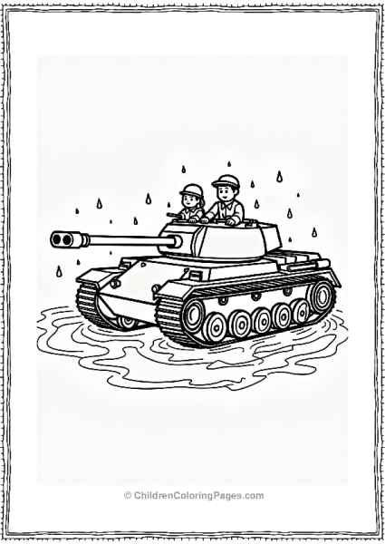 Tank Assisting In Flood Rescue Free PDF Printable