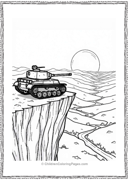 Tank At A Cliffs Edge Free PDF Printable