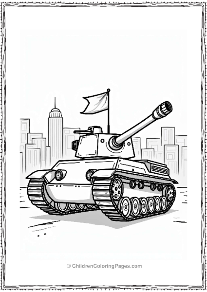 Tank At City Entrance Free PDF Printable