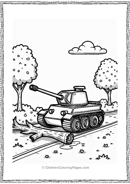 Tank Clearing Debris From Road Free PDF Printable