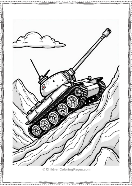 Tank Climbing A Mountain Free PDF Printable