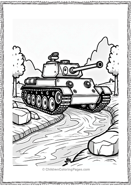 Tank Crossing A River Free PDF Printable