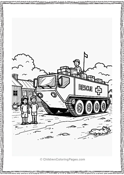 Tank Delivering Supplies To Village Free PDF Printable