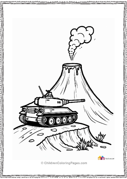 Tank Exploring A Volcano Free PDF Printable