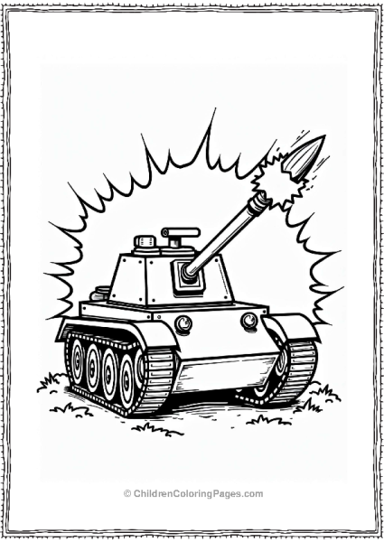 Tank Firing Shells In Action Free PDF Printable