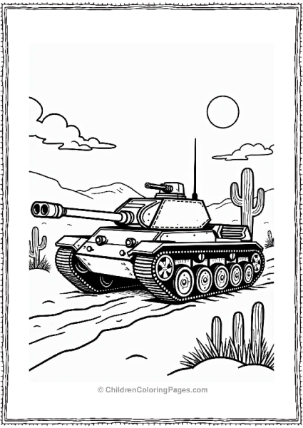 Tank In A Desert Adventure Free PDF Printable