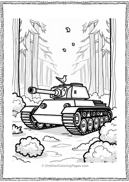 Tank In A Forest Clearing Free PDF Printable