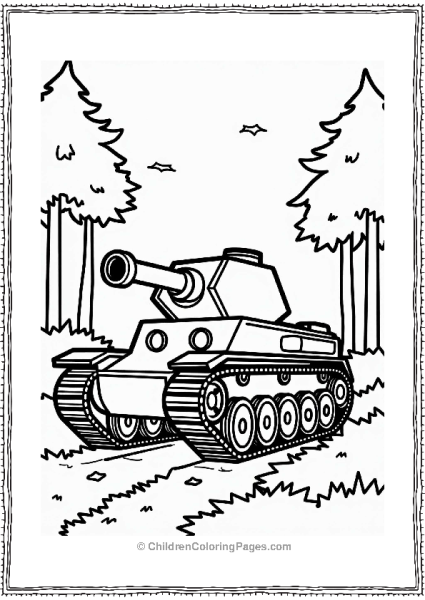 Tank In A Forest Free PDF Printable