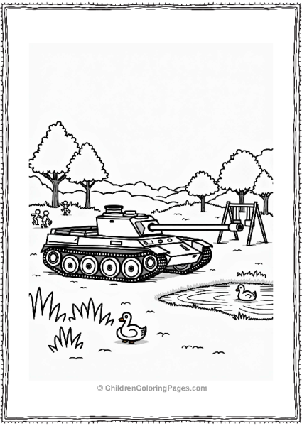 Tank In A Quiet Park Free PDF Printable
