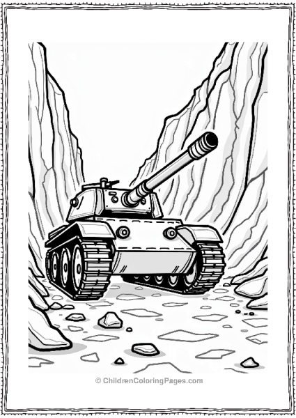 Tank In A Rocky Canyon Free PDF Printable
