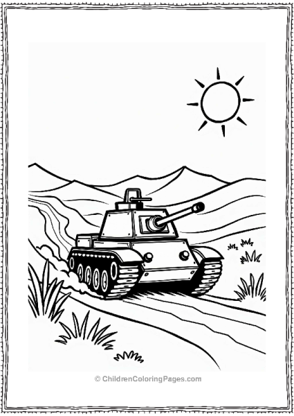 Tank In A Sandy Desert Free PDF Printable