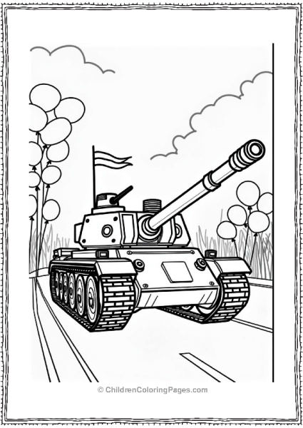 Tank In Military Parade Free PDF Printable