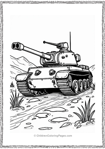 Tank Navigating A Muddy Path Free PDF Printable