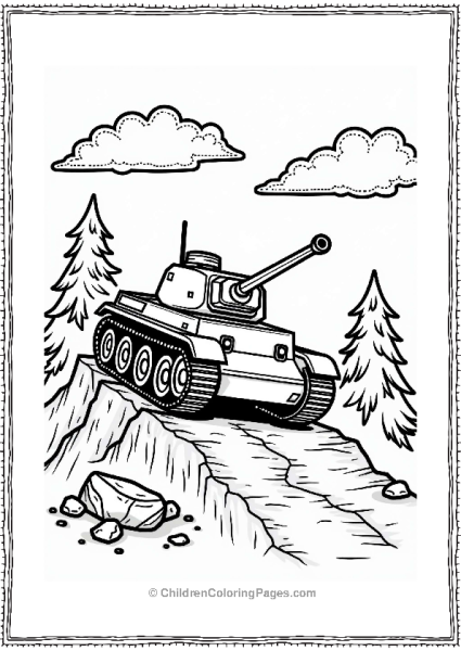 Tank On A Mountain Trail Free PDF Printable
