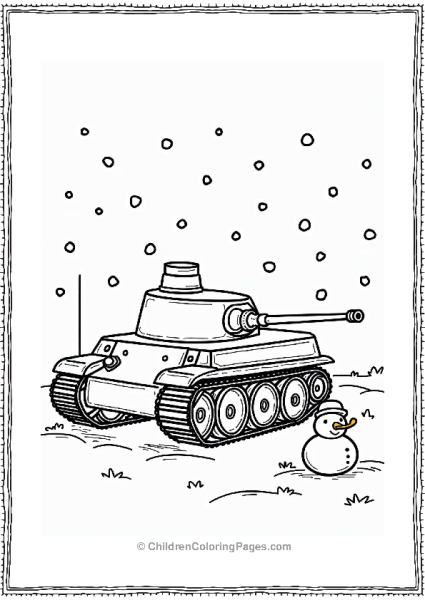 Tank On A Snowy Day Free PDF Printable