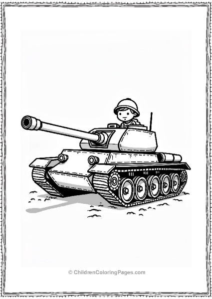 Tank Turret With Soldier Peeking Free PDF Printable