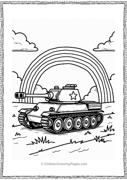 Tank With A Rainbow Free PDF Printable